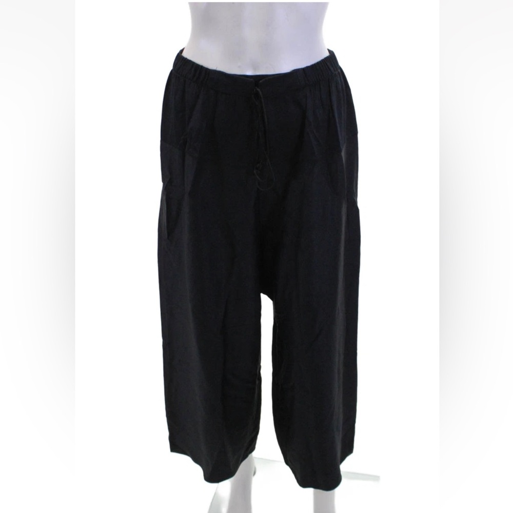 The Row Womens Pull On High Rise Wide Leg Pants Black Size Extra Small
